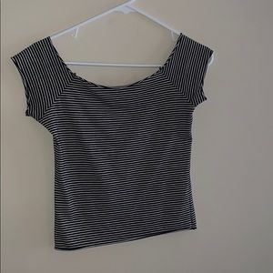 brandy melville navywhite striped off the shoulder